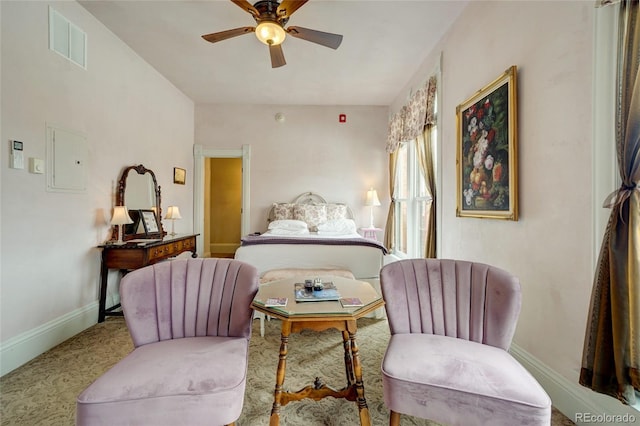 204 N F St Unit D3, Salida, CO 81201 - bedroom featuring electric panel and a ceiling fan