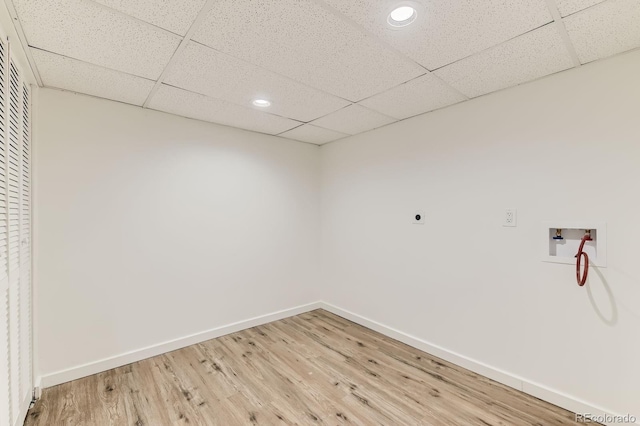 3871 Moore St, Wheat Ridge, CO 80033 - laundry room with washer hookup, light wood-type flooring, baseboards, and recessed lighting