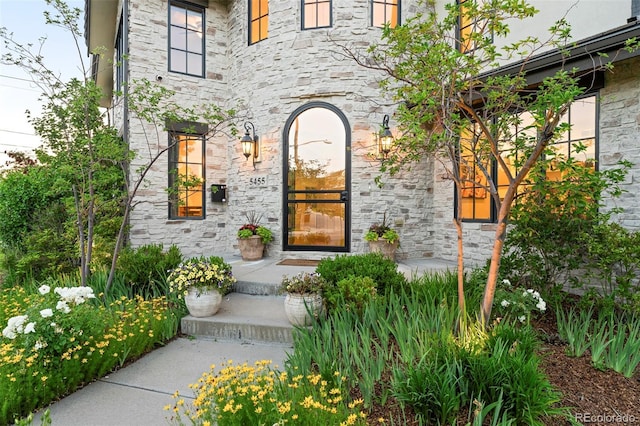5455 E Cedar Ave, Denver, CO 80246 - entrance to property with stone siding