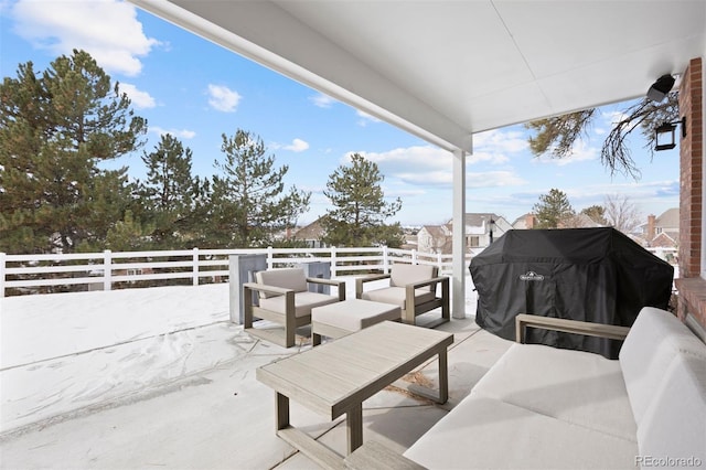 view of patio / terrace with a grill and an outdoor hangout area