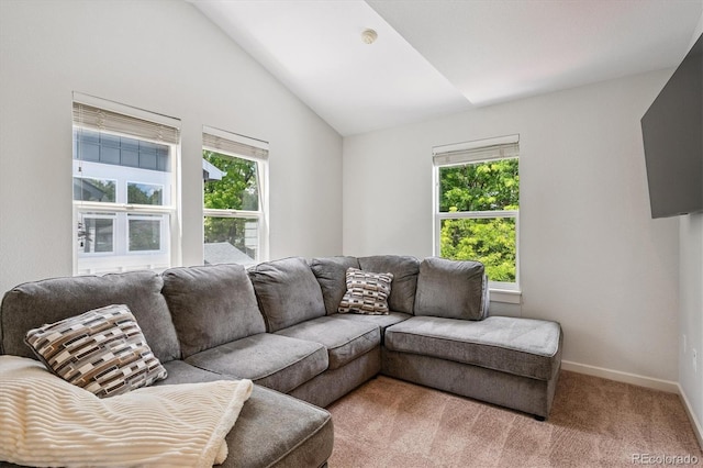 10955 Dearborne Dr, Parker, CO 80134 - living room with lofted ceiling and carpet flooring