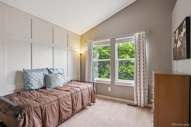 10955 Dearborne Dr, Parker, CO 80134 - bedroom featuring lofted ceiling and light colored carpet