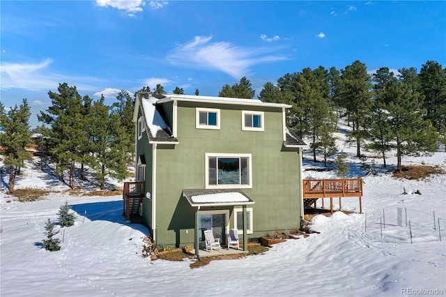 view of snow covered exterior