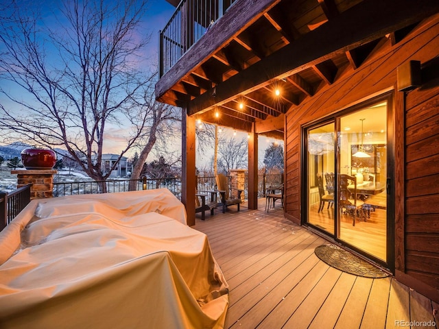 view of deck at dusk