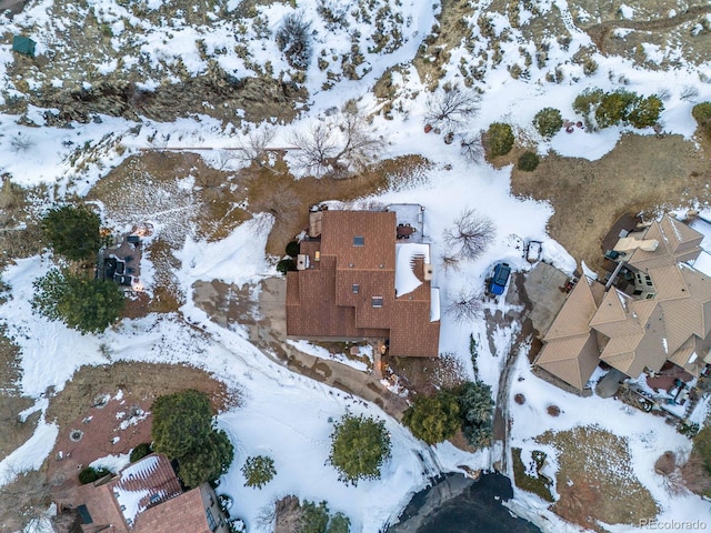 view of snowy aerial view