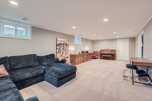 view of carpeted living room