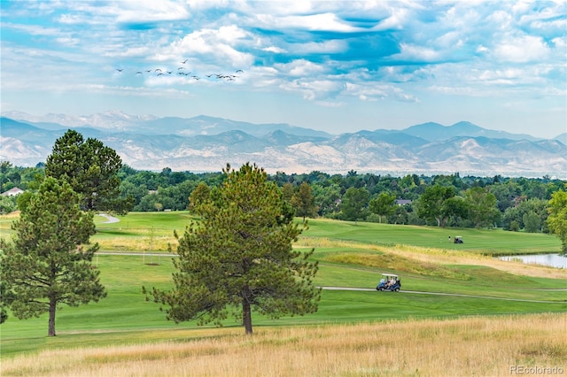 mountain view featuring a water view