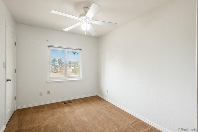 37677 Sable Ridge Rd, Elizabeth, CO 80107 - spare room with light colored carpet, baseboards, and ceiling fan