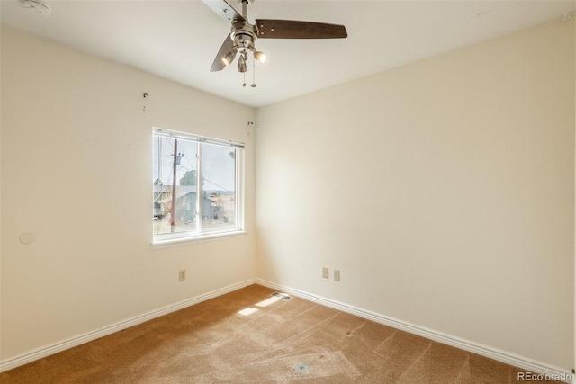 37677 Sable Ridge Rd, Elizabeth, CO 80107 - empty room featuring light carpet, baseboards, a ceiling fan, and a smoke detector