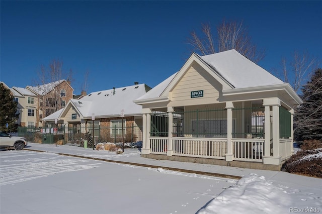 view of front of home featuring covered porch