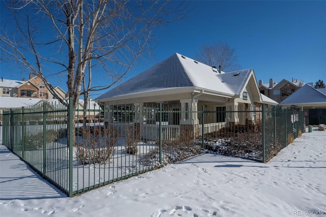 view of snowy exterior