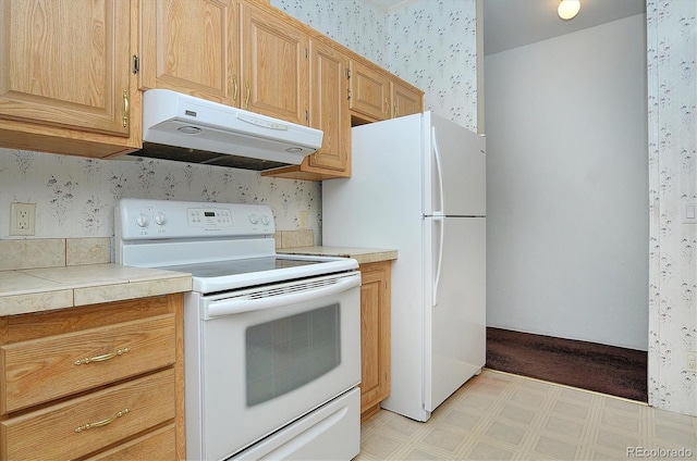 kitchen featuring white appliances