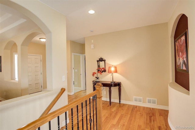 15004 Verbena St, Thornton, CO 80602 - hall featuring visible vents, recessed lighting, baseboards, and light wood-style floors
