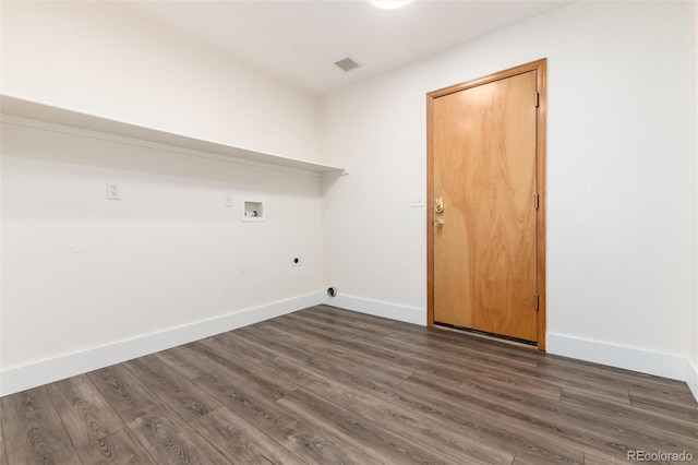 9610 S Dover Way, Littleton, CO 80127 - laundry room with washer hookup, dark wood-type flooring, and hookup for an electric dryer