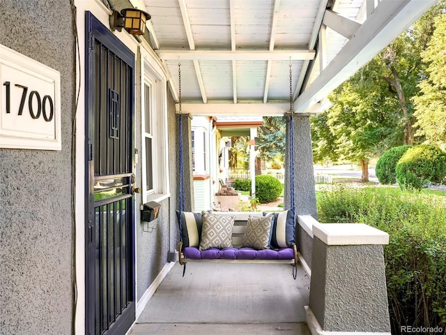 balcony with covered porch