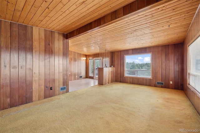 150 Apache Trl, Woodland Park, CO 80863 - carpeted empty room featuring wood ceiling and wooden walls