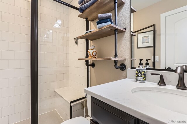 2165 Summerlin Ln, Longmont, CO 80503 - bathroom with a stall shower and vanity