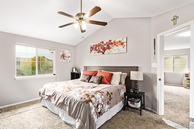 10076 Helena St, Commerce City, CO 80022 - carpeted bedroom featuring vaulted ceiling and a ceiling fan