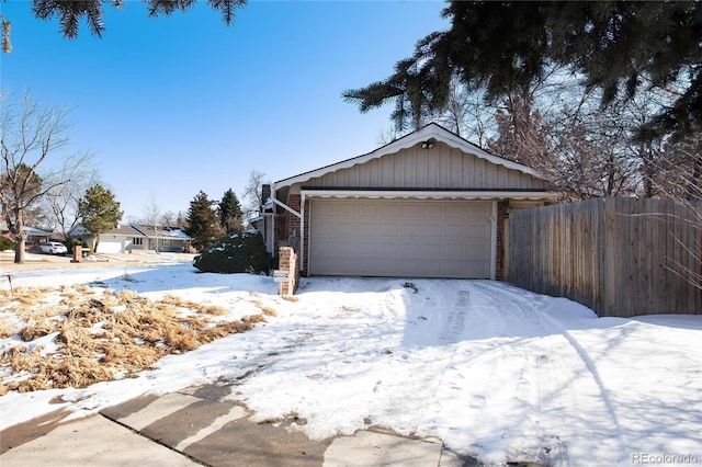 exterior space featuring a garage