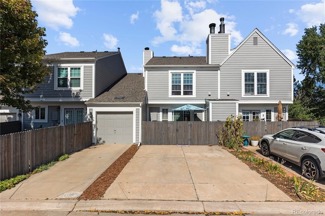 view of front of house with a garage