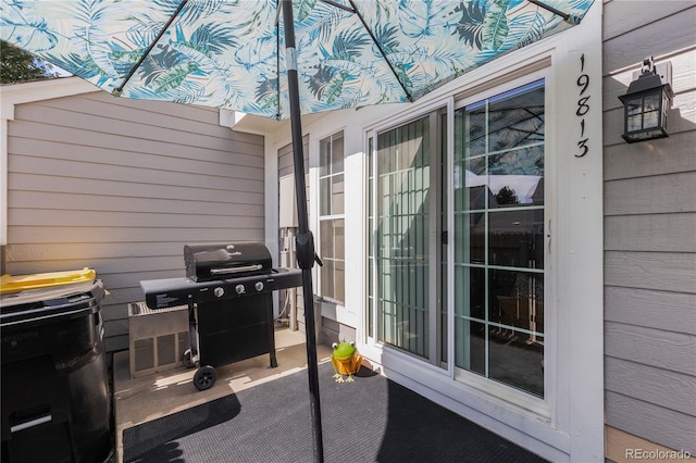 view of patio with grilling area