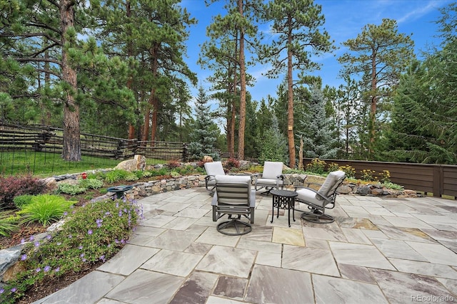 1456 Shavano Ct, Evergreen, CO 80439 - fenced backyard featuring a patio