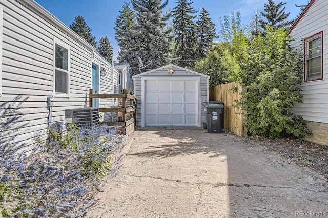 garage featuring cooling unit