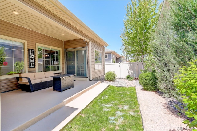 6717 Golden Briar Ln, Colorado Springs, CO 80927 - view of yard featuring a patio area and an outdoor living space