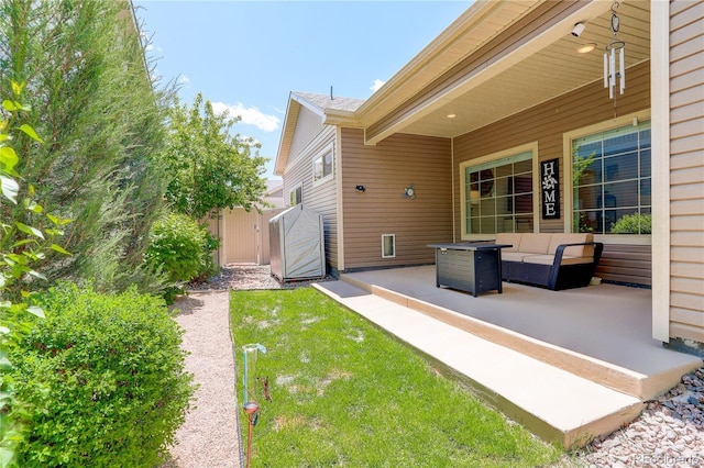 6717 Golden Briar Ln, Colorado Springs, CO 80927 - view of yard featuring a patio and an outdoor living space
