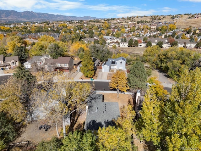 aerial view with a mountain view