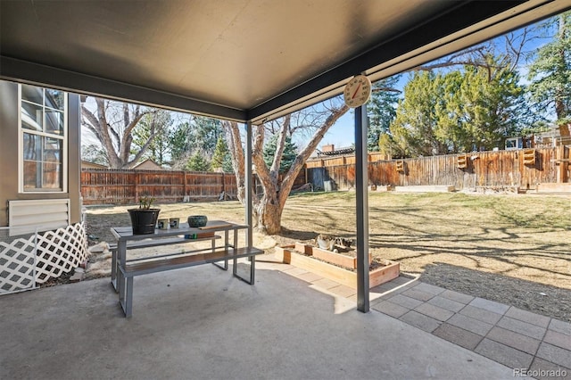 view of patio / terrace featuring a fenced backyard