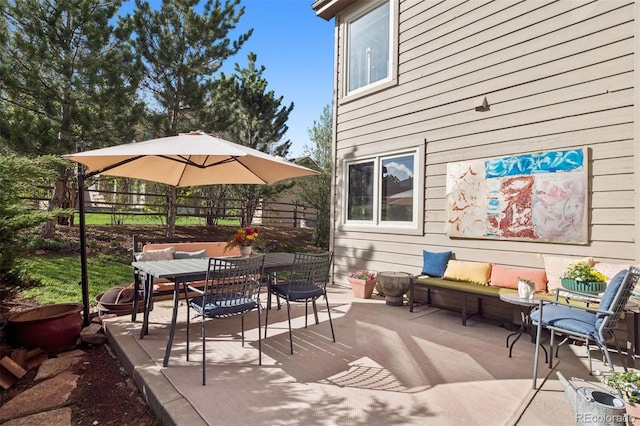 31402 N Bermuda Dunes Dr, Evergreen, CO 80439 - view of patio featuring an outdoor living space and outdoor dining area