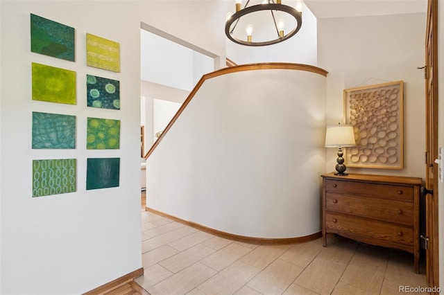 31402 N Bermuda Dunes Dr, Evergreen, CO 80439 - hall with a chandelier and stairway