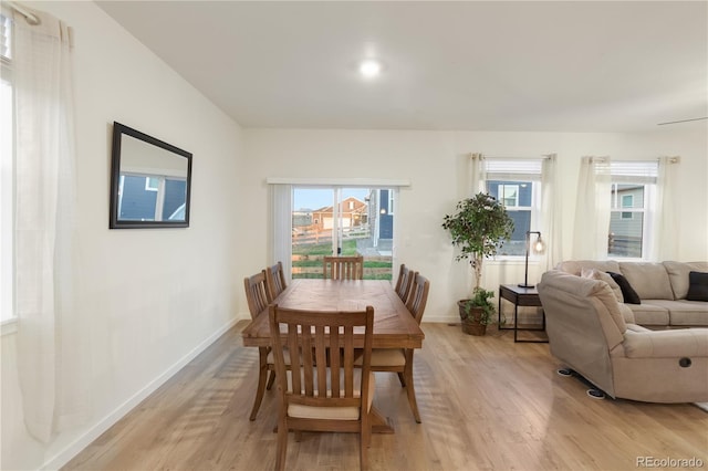 dining room featuring light hardwood / wood-style flooring