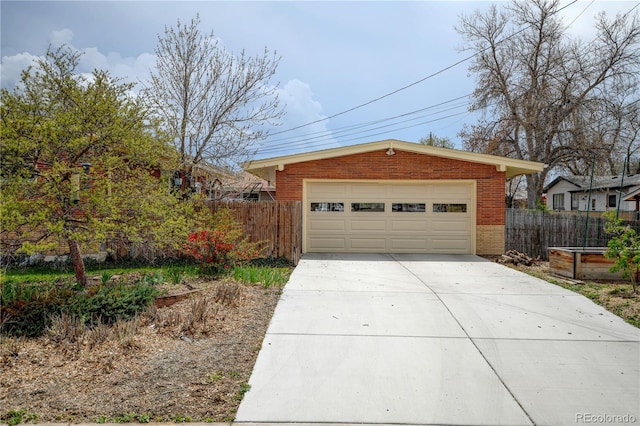 detached garage with fence