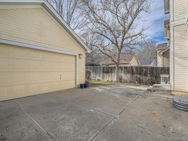 view of garage