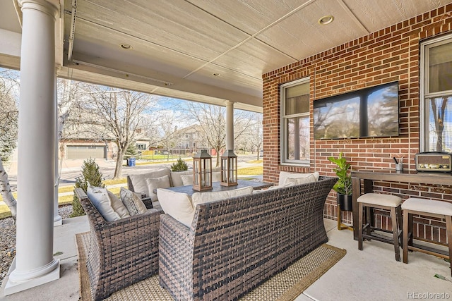 view of patio with outdoor lounge area