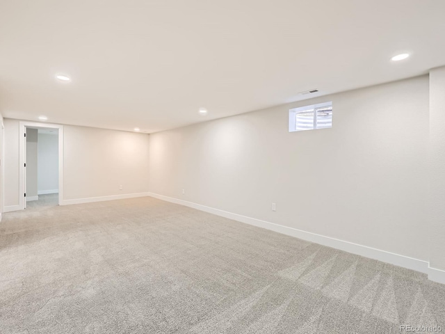 basement featuring carpet floors