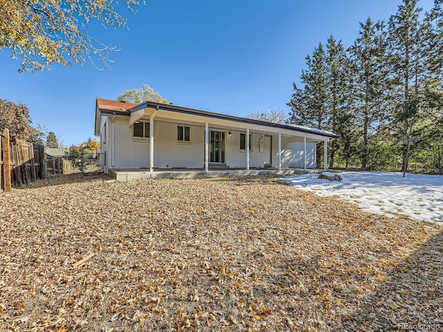 view of front of home featuring covered porch