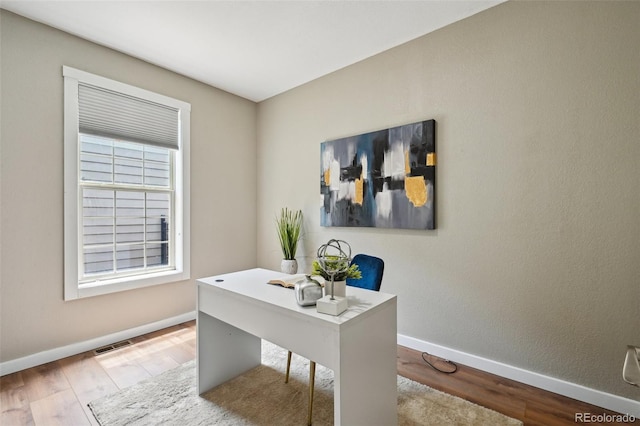 3482 E 28th Ave, Denver, CO 80205 - office with baseboards and wood finished floors