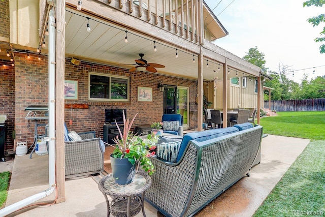 8866 E Easter Ave, Centennial, CO 80112 - view of patio / terrace with an outdoor living space and ceiling fan