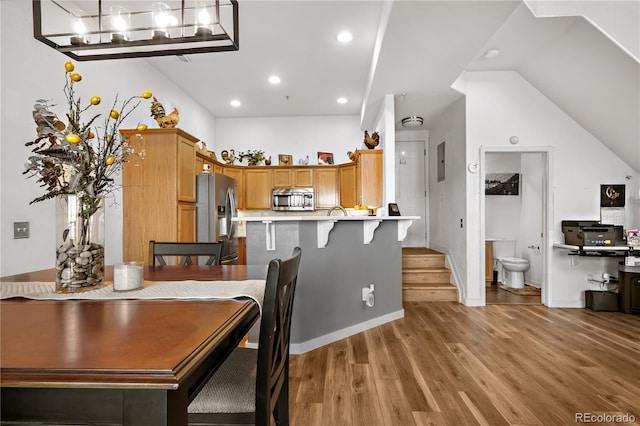 8944 Fox Dr Unit 6-103, Denver, CO 80260 - dining area featuring light wood-type flooring, recessed lighting, and baseboards