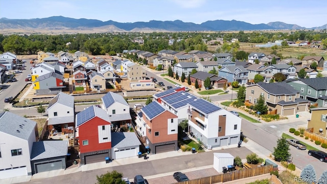 bird's eye view featuring a mountain view