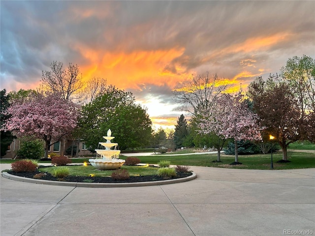 view of property's community featuring a yard