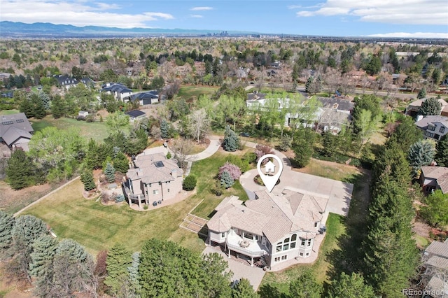 bird's eye view with a residential view