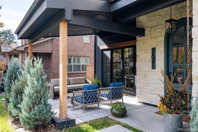 view of patio with outdoor lounge area