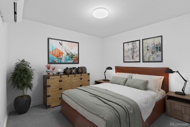 bedroom featuring carpet flooring and baseboards