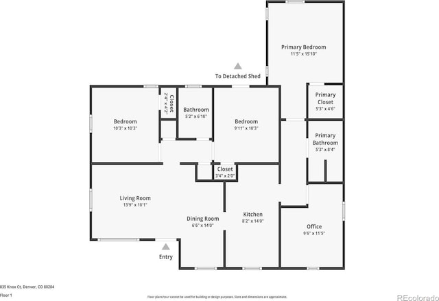 835 Knox Ct, Denver, CO 80204 - floor plan