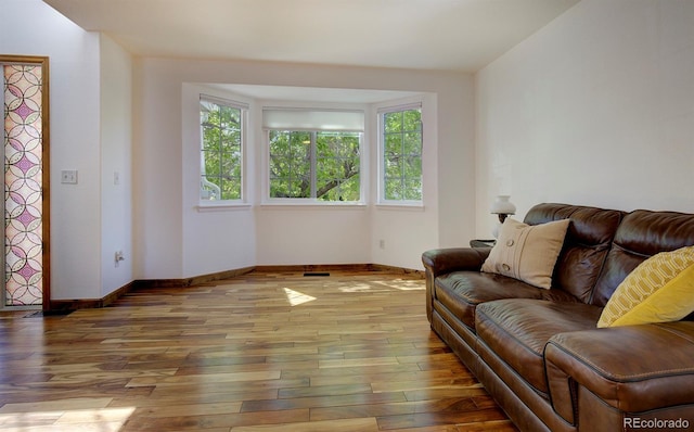 22739 E Prentice Pl, Aurora, CO 80015 - living room with hardwood / wood-style flooring and baseboards