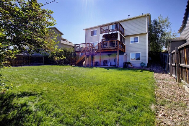 22739 E Prentice Pl, Aurora, CO 80015 - rear view of house featuring stairs and a deck